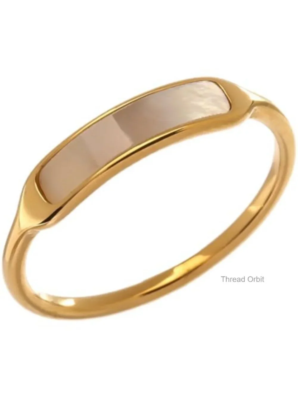 Dainty Minimalist Shell Pearl Ring Gold Plated Band
